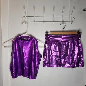 Metallic purple 2 piece tank + skirt